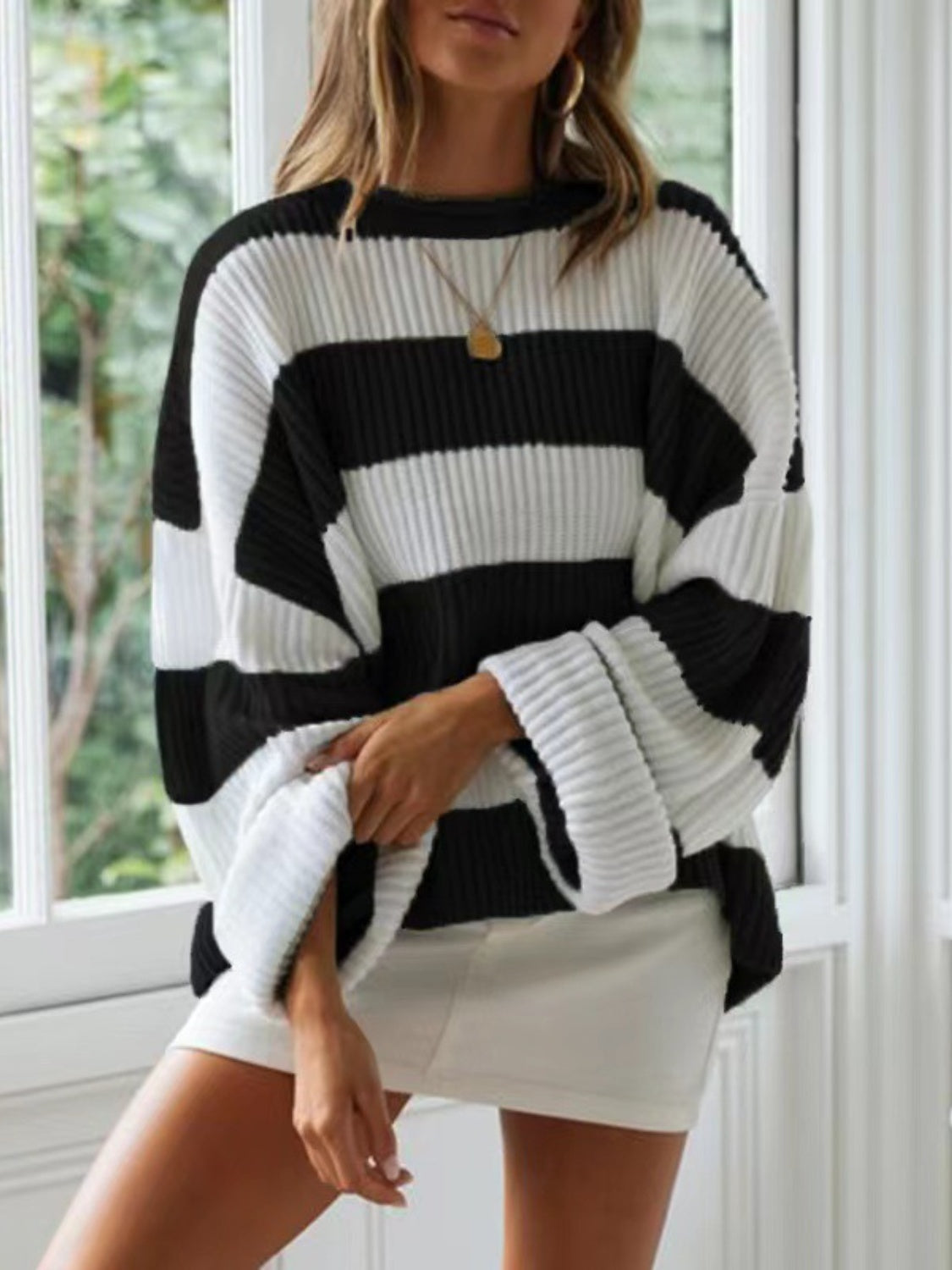 we75 Block Striped Sweater