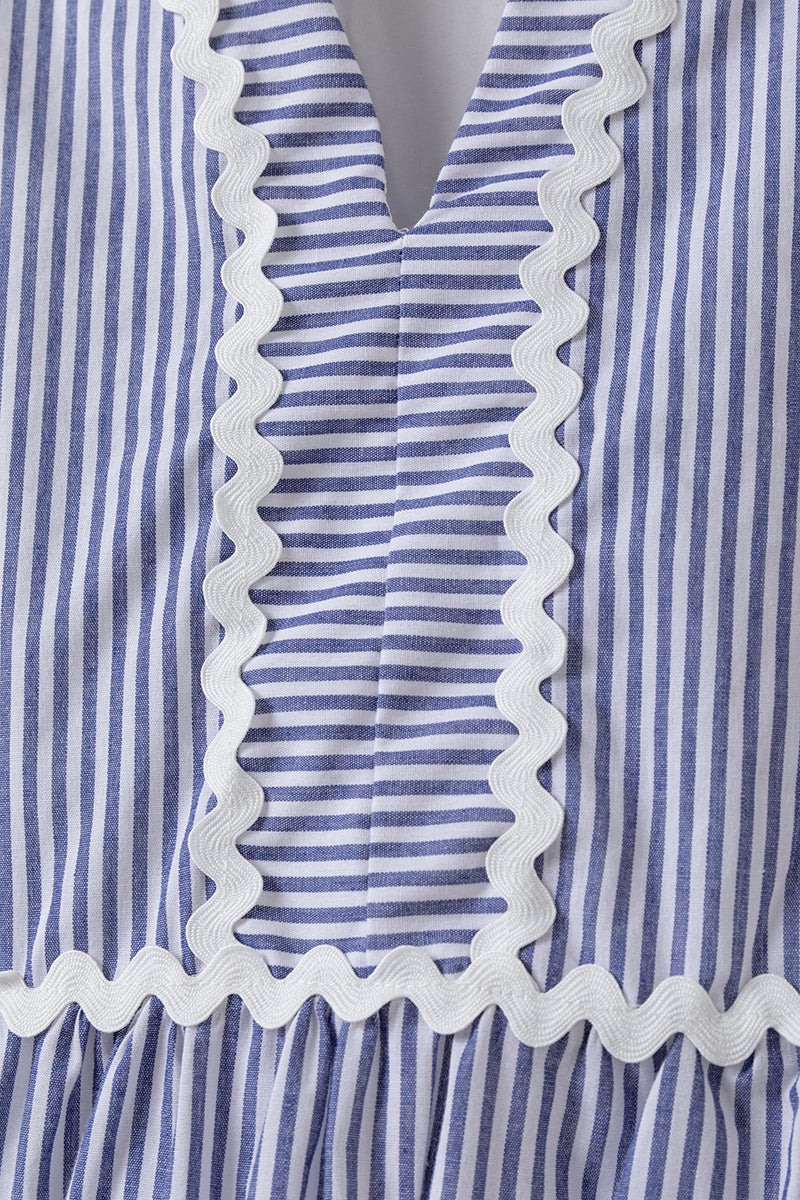 100% Cotton New Loose Patchwork Dress Women 2025 Fashion Stripe Sleeveless Dress CGK91