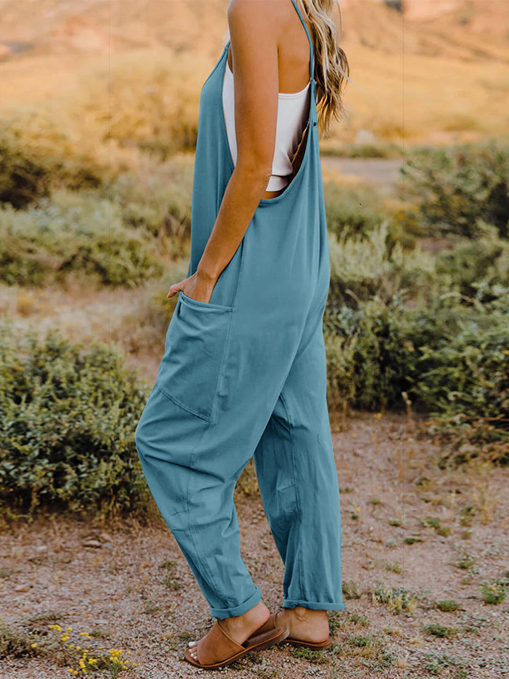 we44 V-Neck Sleeveless Jumpsuit with Pockets