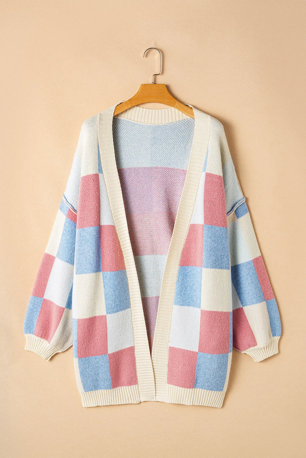 we160 Color Block Long Sleeve Cardigan