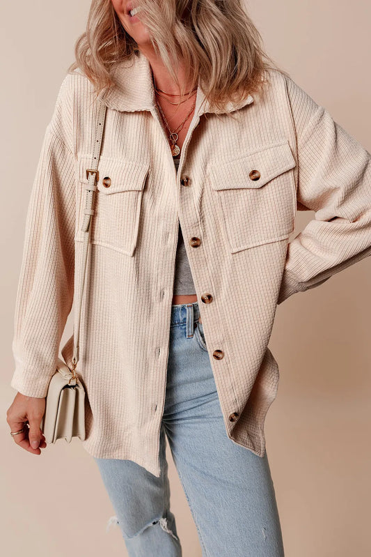 we67 Cord Neutrals Shacket