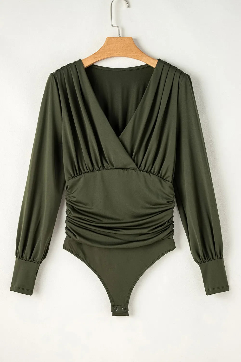 Olive Long Sleeve Blouse Bodysuit