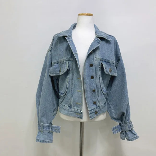 Vintage Large Pockets Casual Denim Jacket