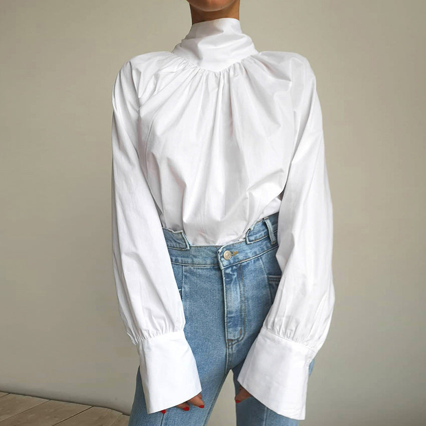 French Vintage Oversized Bow Blouse