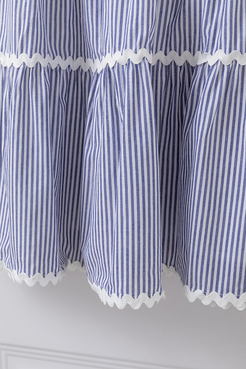 100% Cotton New Loose Patchwork Dress Women 2025 Fashion Stripe Sleeveless Dress CGK91