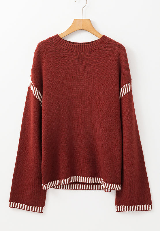 we40 Striped Detail Dropped Shoulder Sweater