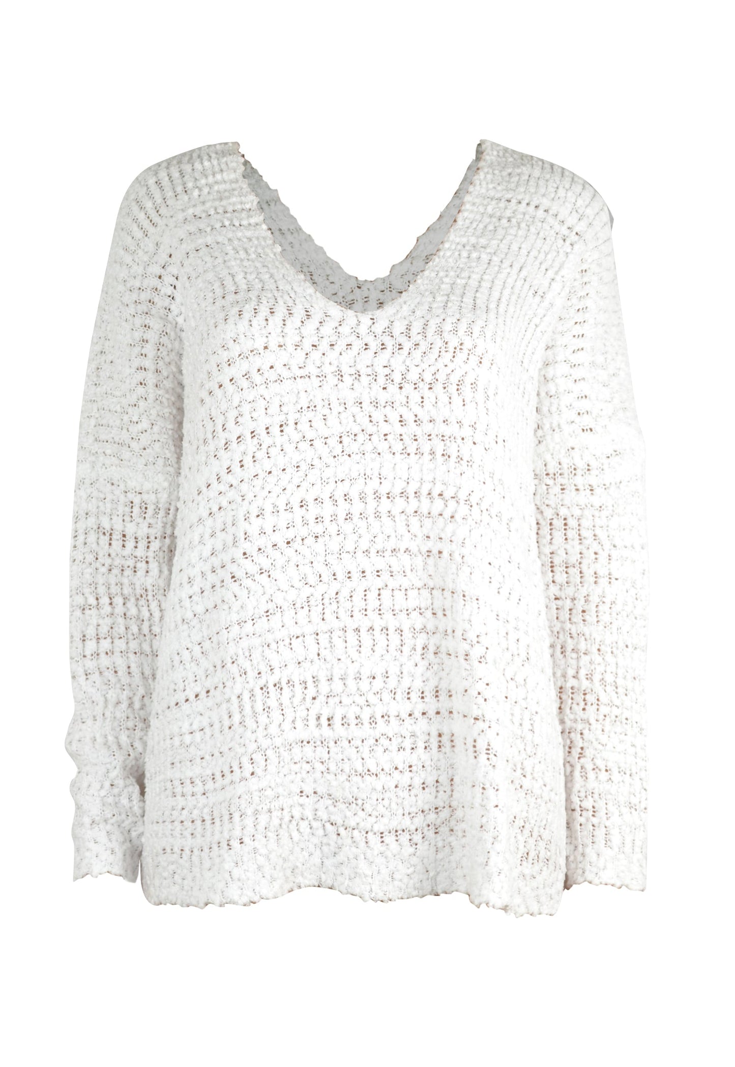 we34 White Single Shoulder Long Sleeve Sweater