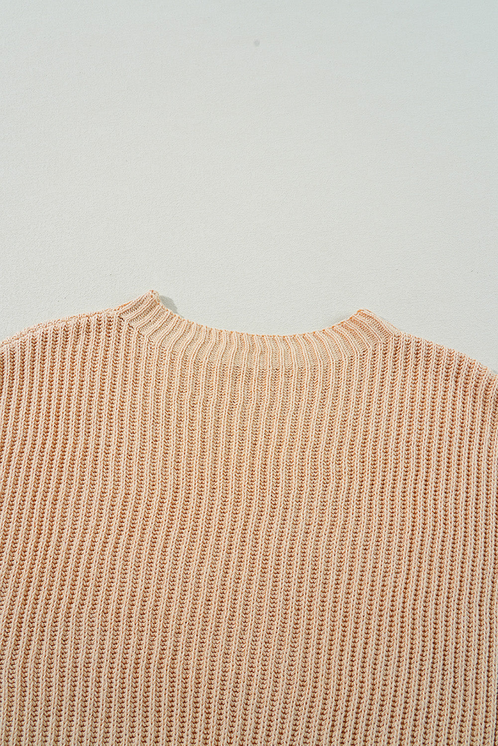 Tan Side Slit Sweater