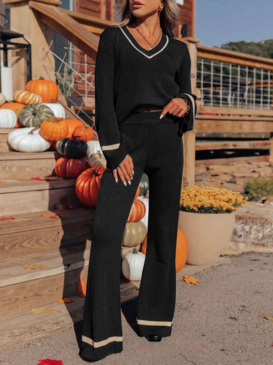 we45 V-Neck Long Sleeve Top and Pants Set