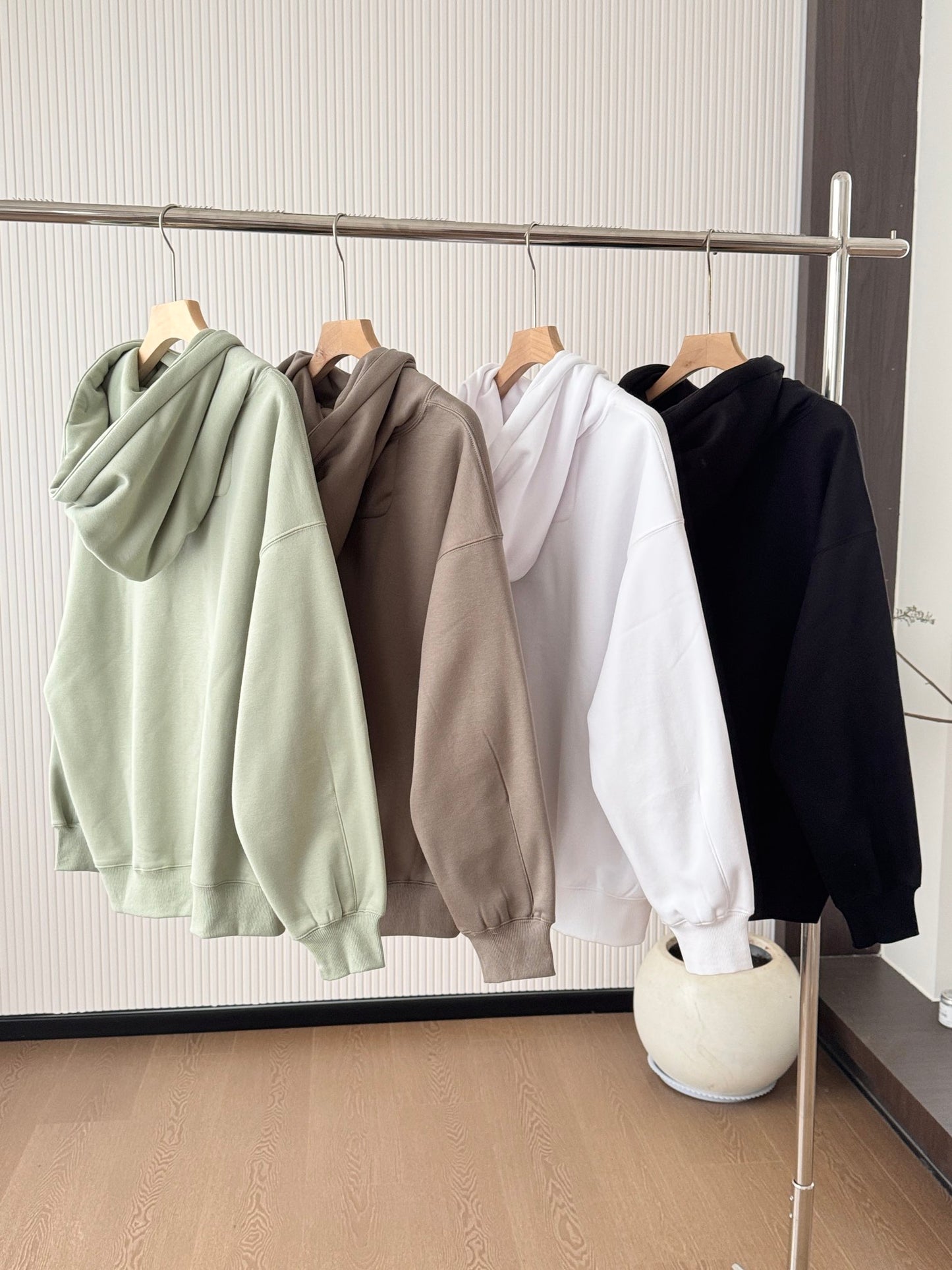 we-3-17 Letter Fleece Hooded Loose Men Women Winter Autumn Sweatshirt