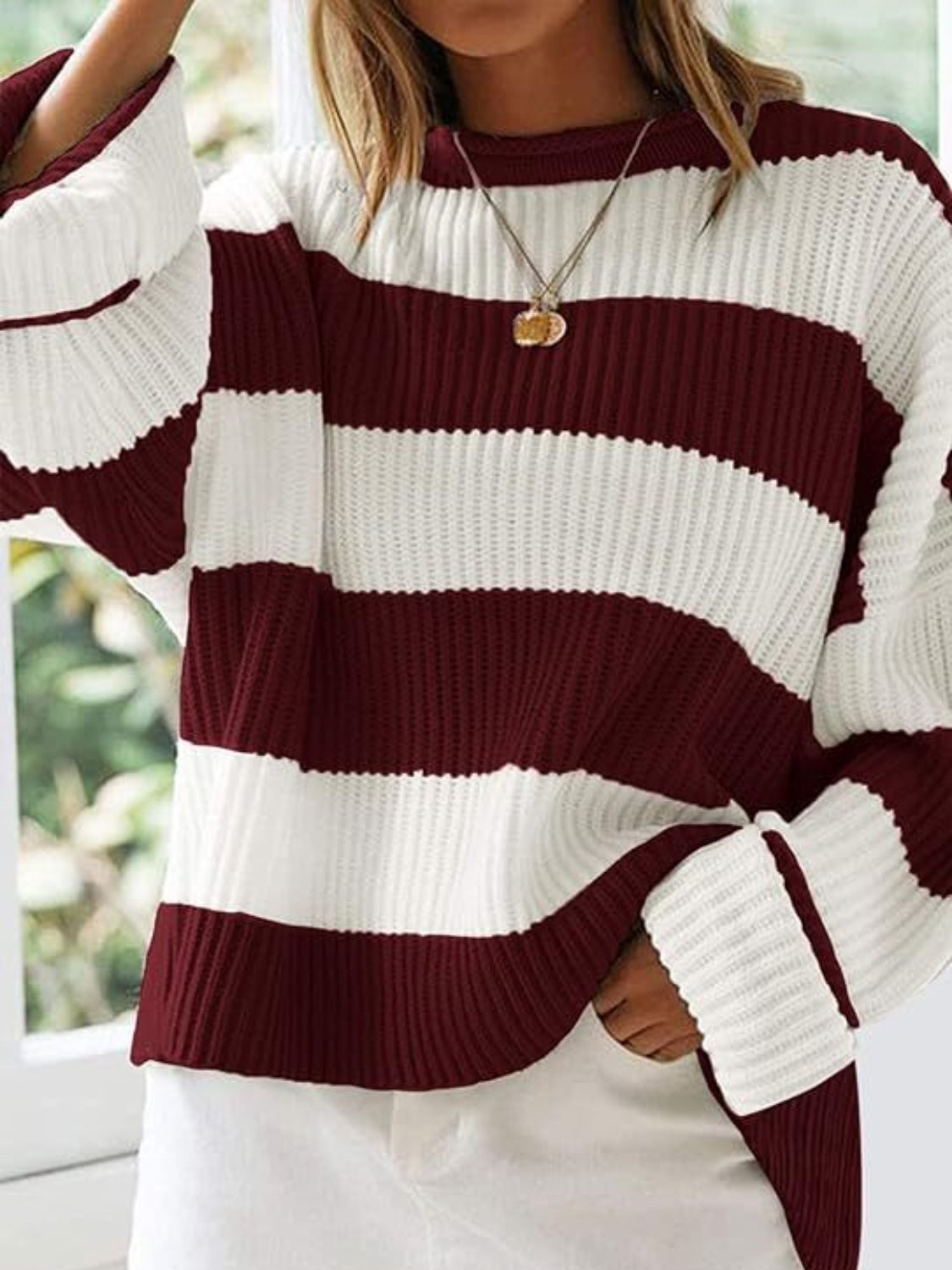 we75 Block Striped Sweater