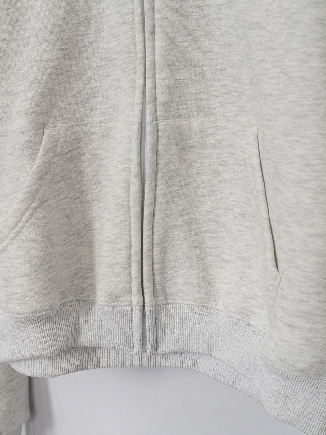 We190 Gray Style Zip-up Plushed Hoodie Jacket Cotton Blend Fleece Wide Leg Pant